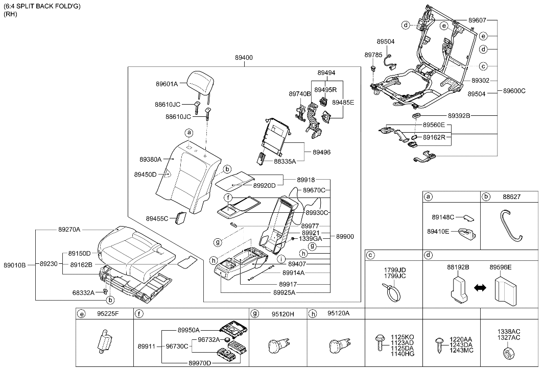 Hyundai 89250-3N750 Pad Assembly-Rear Seat Cushion,RH