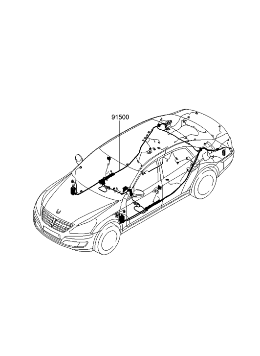 Hyundai 91540-3N050 Wiring Assembly-Floor