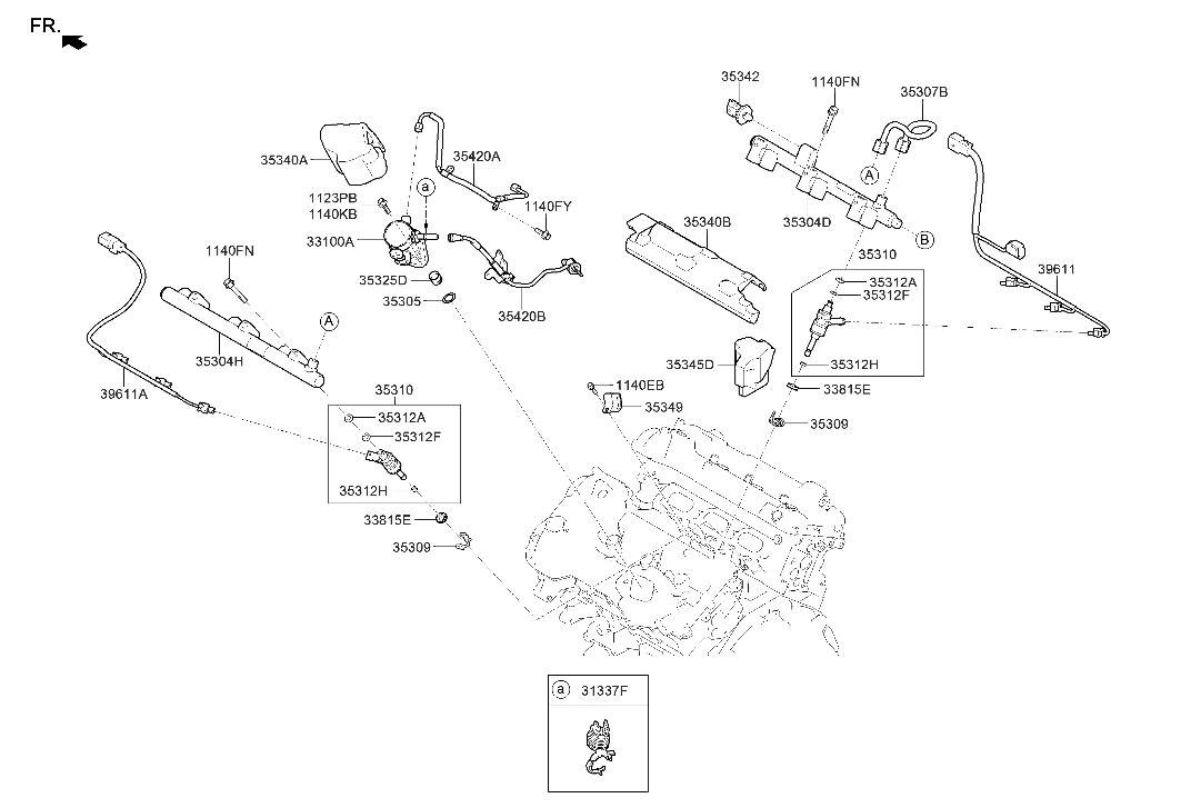 Hyundai 35341-3L150 Harness-Injector,LH