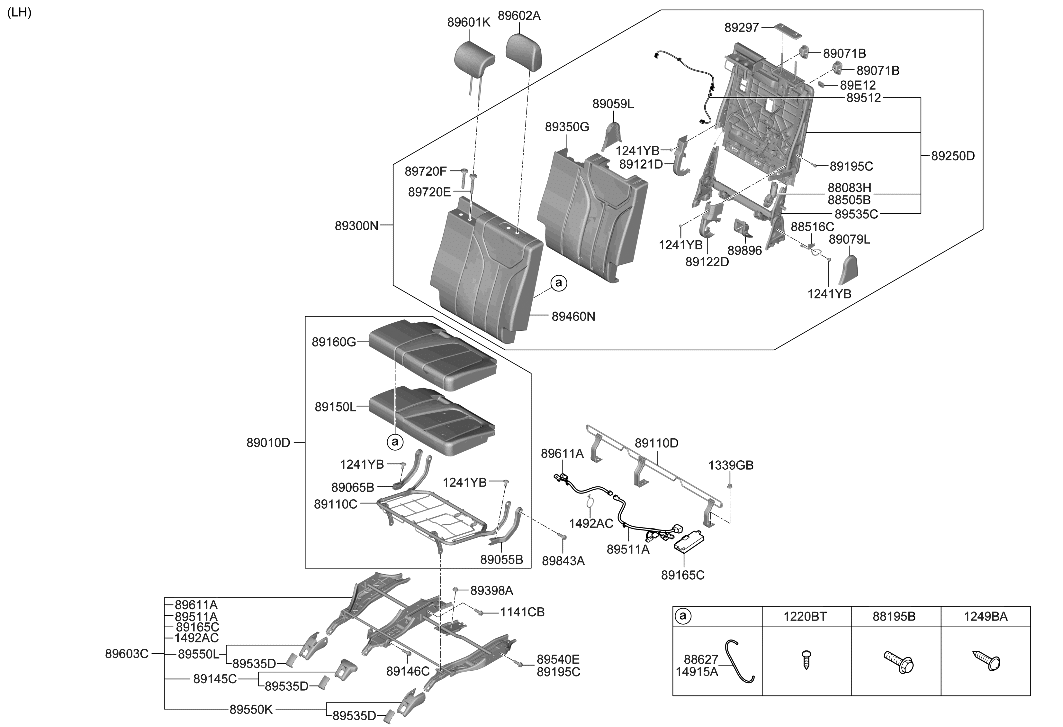 Hyundai 89AP0-S8520-UBK Headrest Assembly-Rear Center