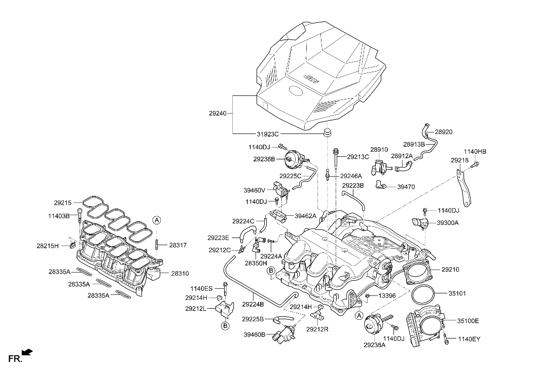 Hyundai 29224-3CFC0 Hose- Nipple To Op Solenoid