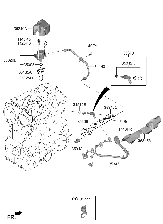 Hyundai 35345-2GHA0 Injector-Foam