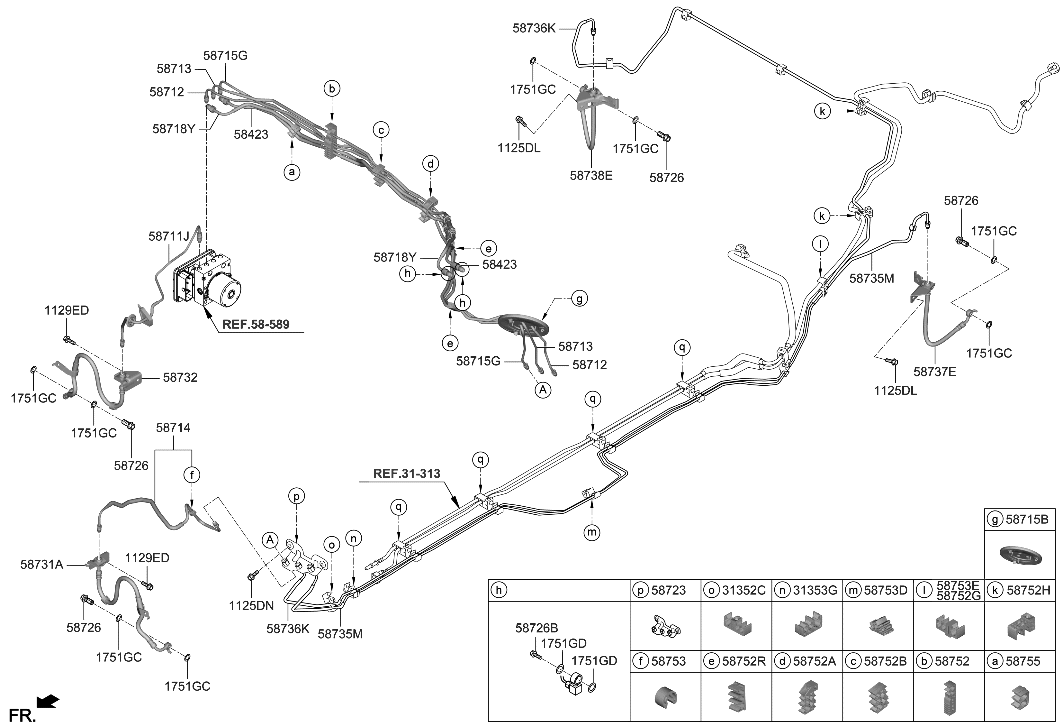 Hyundai 58752-J5400 Clip-Brake Fluid Line