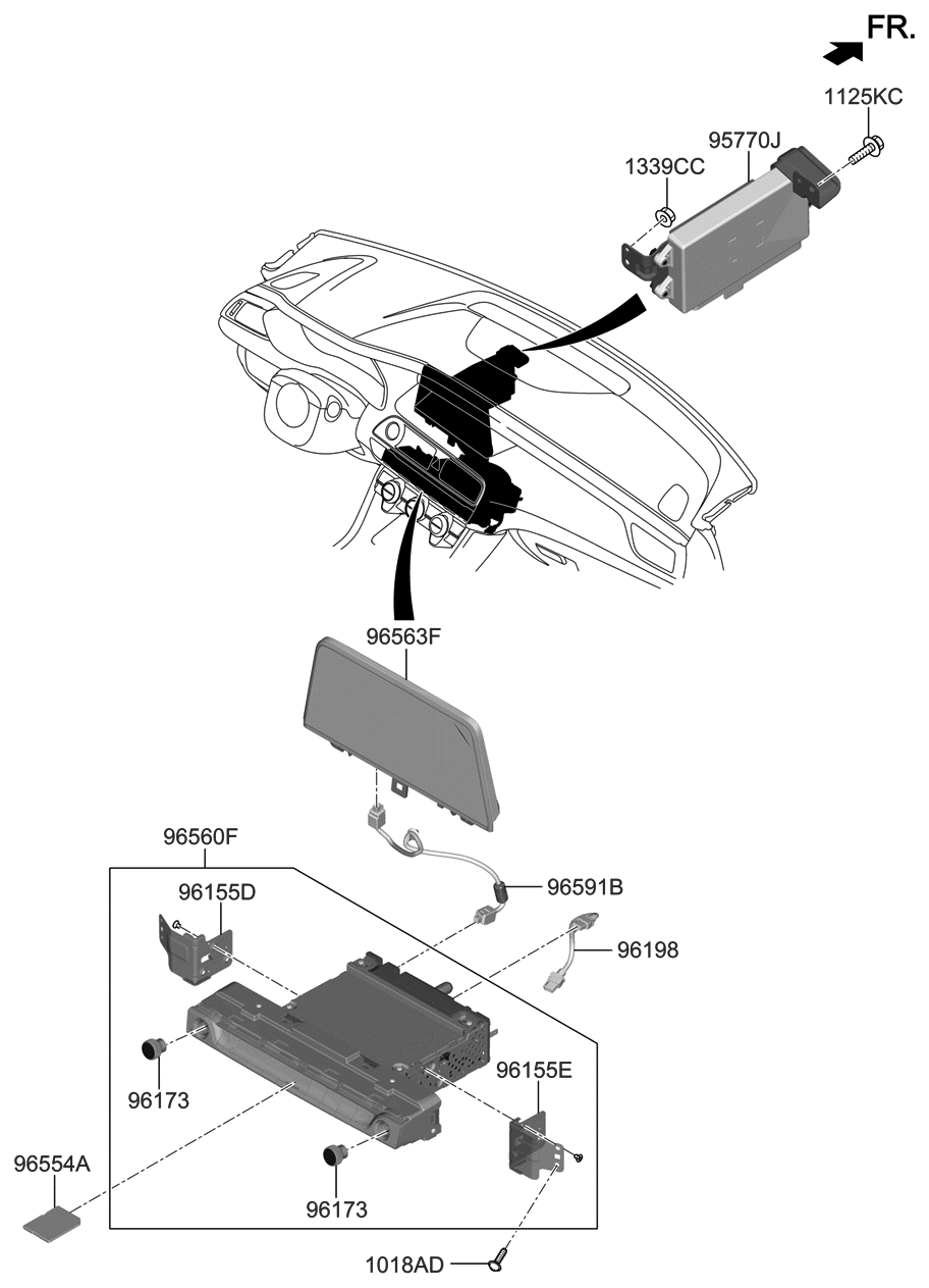 Hyundai 96560-G9500-VCA Head Unit Assembly-Avn