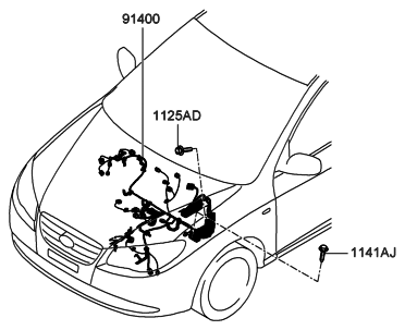 Hyundai 91410-2H140 Wiring Assembly-Engine Control Module