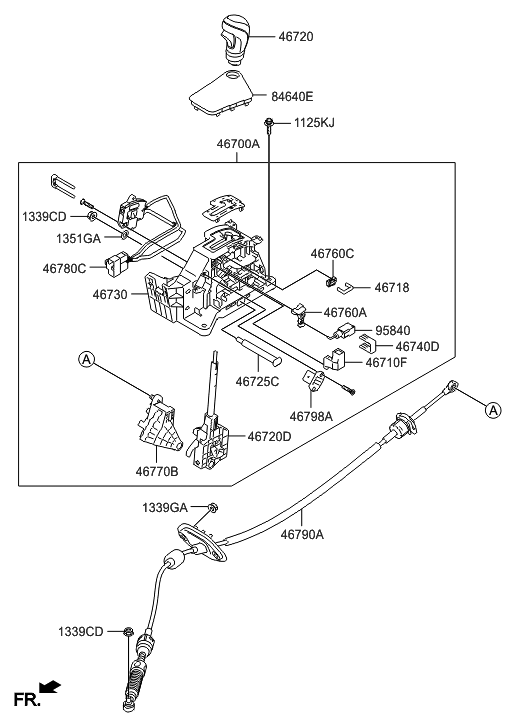 Hyundai 46710-A5100 Lever-Release