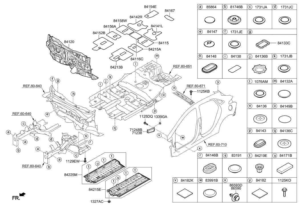 Hyundai 84215-A5000 Cover-Under Center Floor Outer,LH