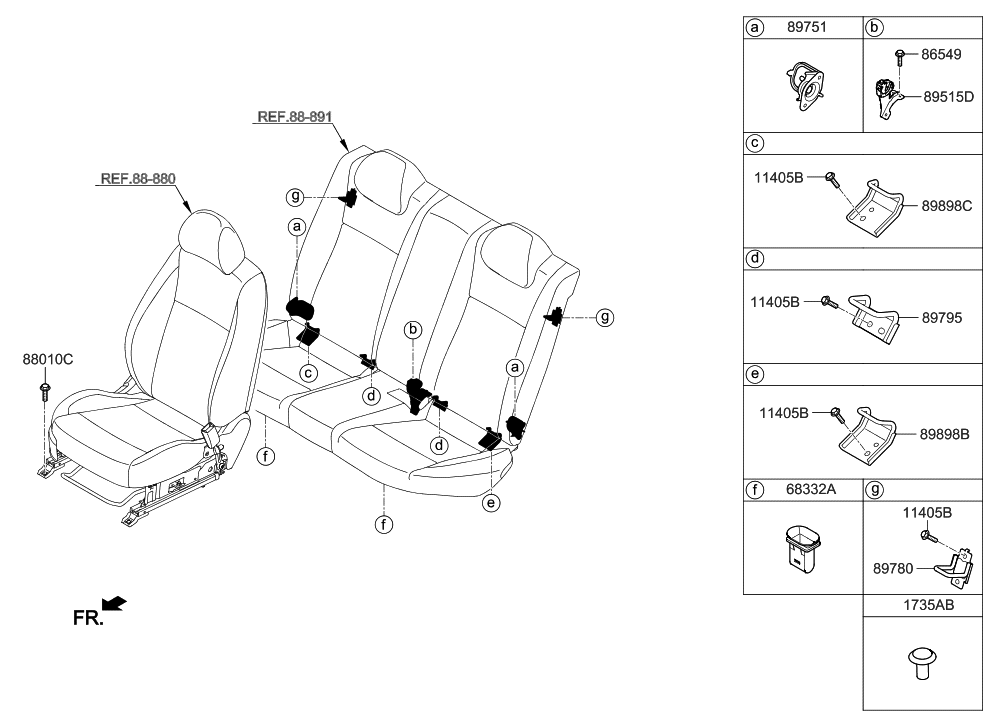 Hyundai 89798-H9000 Bracket Assembly-Child Lower Anchor