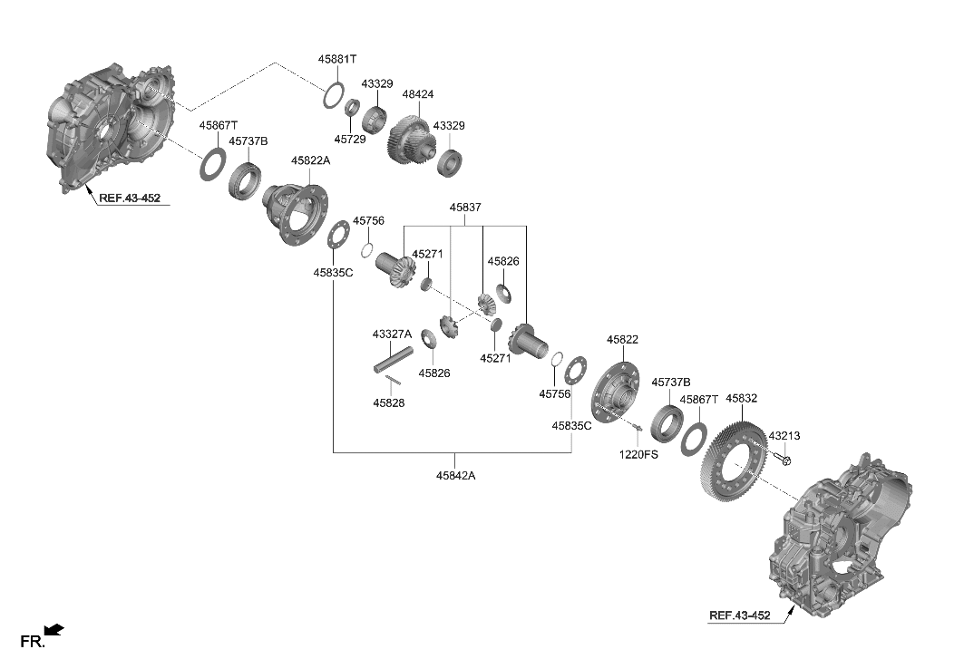 Hyundai 48424-2H011 GEAR SET-TRANSFER DRIVEN