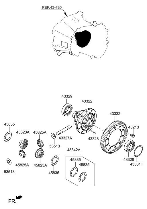 Hyundai 43332-26010 Gear-Differential Drive