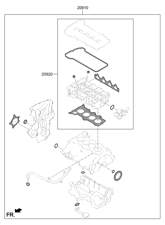 Hyundai 20910-2MK00 Gasket Kit-Engine Overhaul