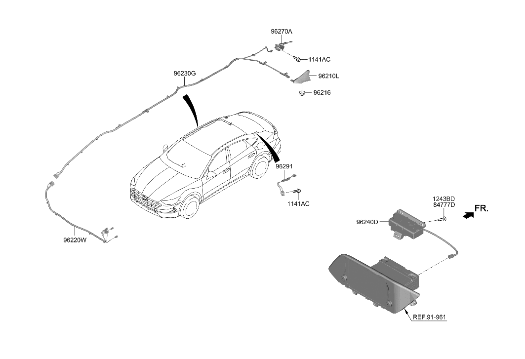 Hyundai 96220-L0200 Feeder Cable-Antenna Main No.1