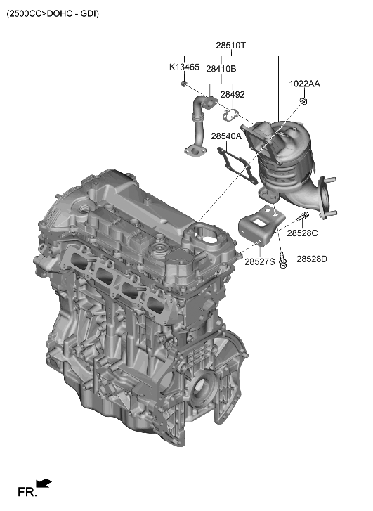 Hyundai 28510-2SBD0 Exhaust Manifold Catalytic Assembly