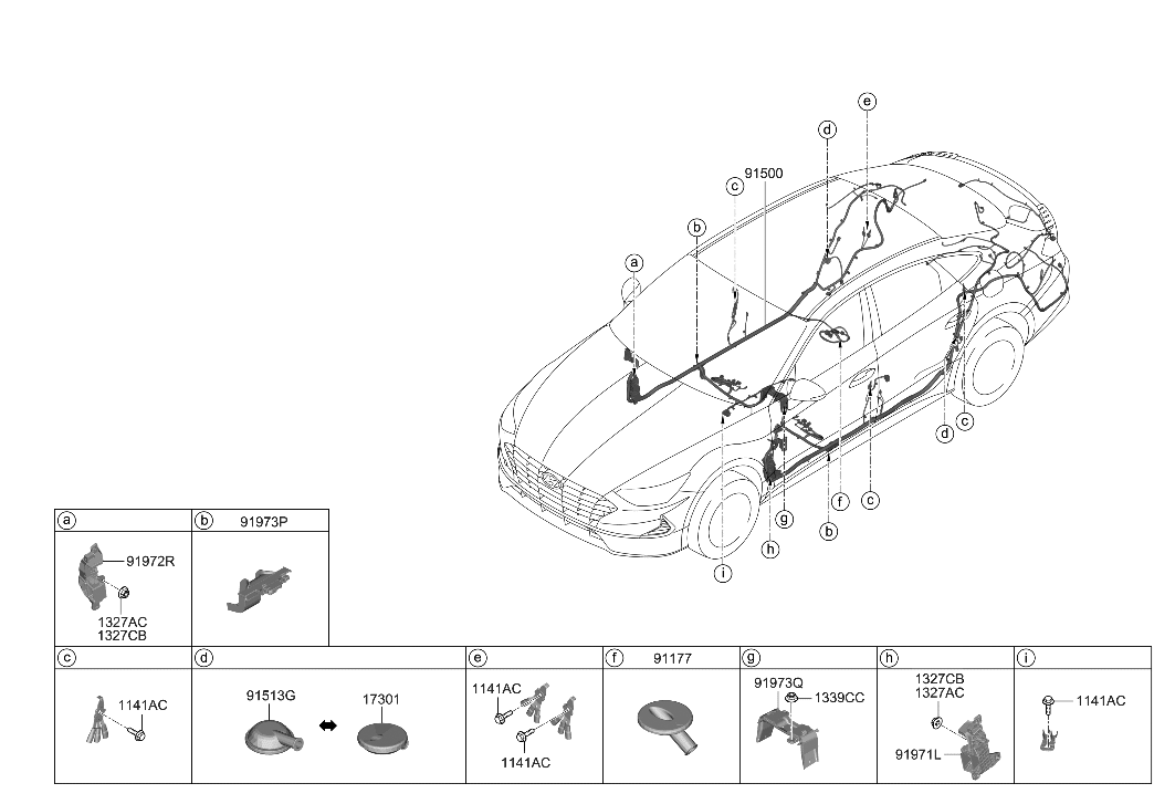 Hyundai 91501-L0061 WIRING ASSY-FLOOR