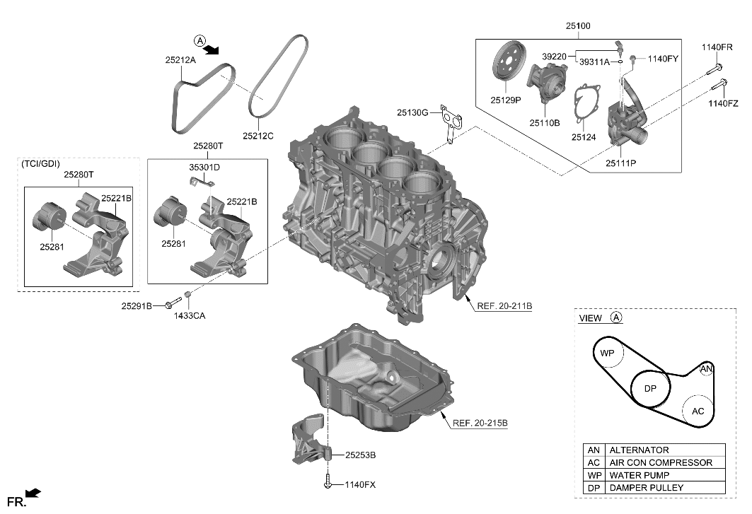 Hyundai 25253-2S000 Bracket-Air Con,LWR