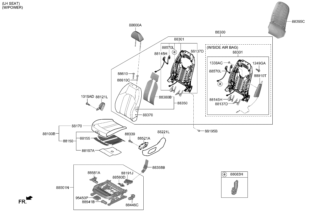 Hyundai 88770-L0000-MMF Guide Assembly-HEADREST W/LEVER