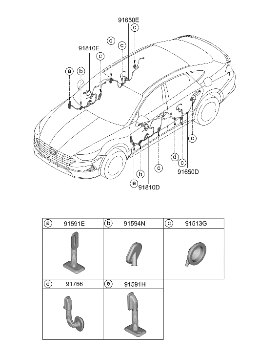 Hyundai 91600-L0480 Wiring Assembly-FR Dr(Driver)