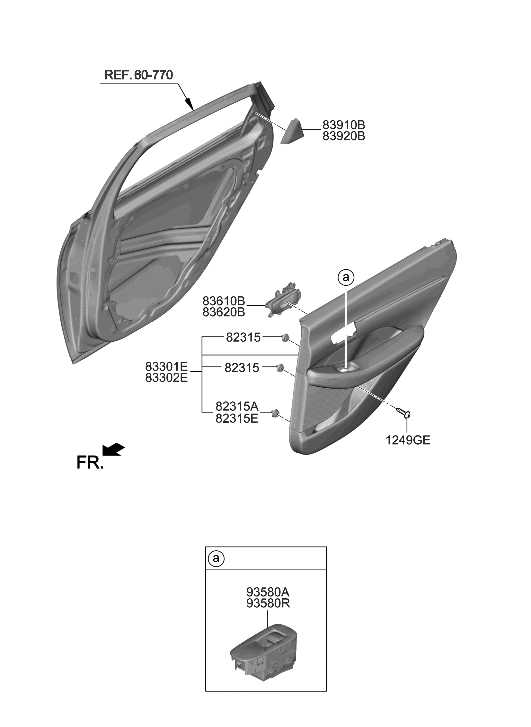 Hyundai 83305-L0010-NNB Panel Assembly-Rear Door Trim,LH