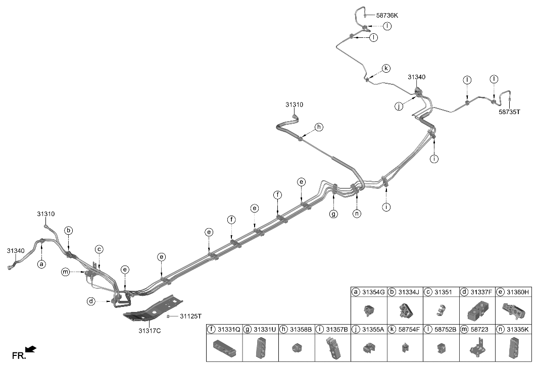 Hyundai 58723-L0100 Connector Assembly-Brake Fuel Line