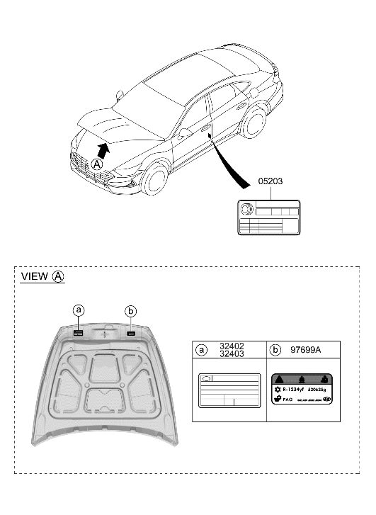 Hyundai 05203-L0730 Label-Tire Pressure