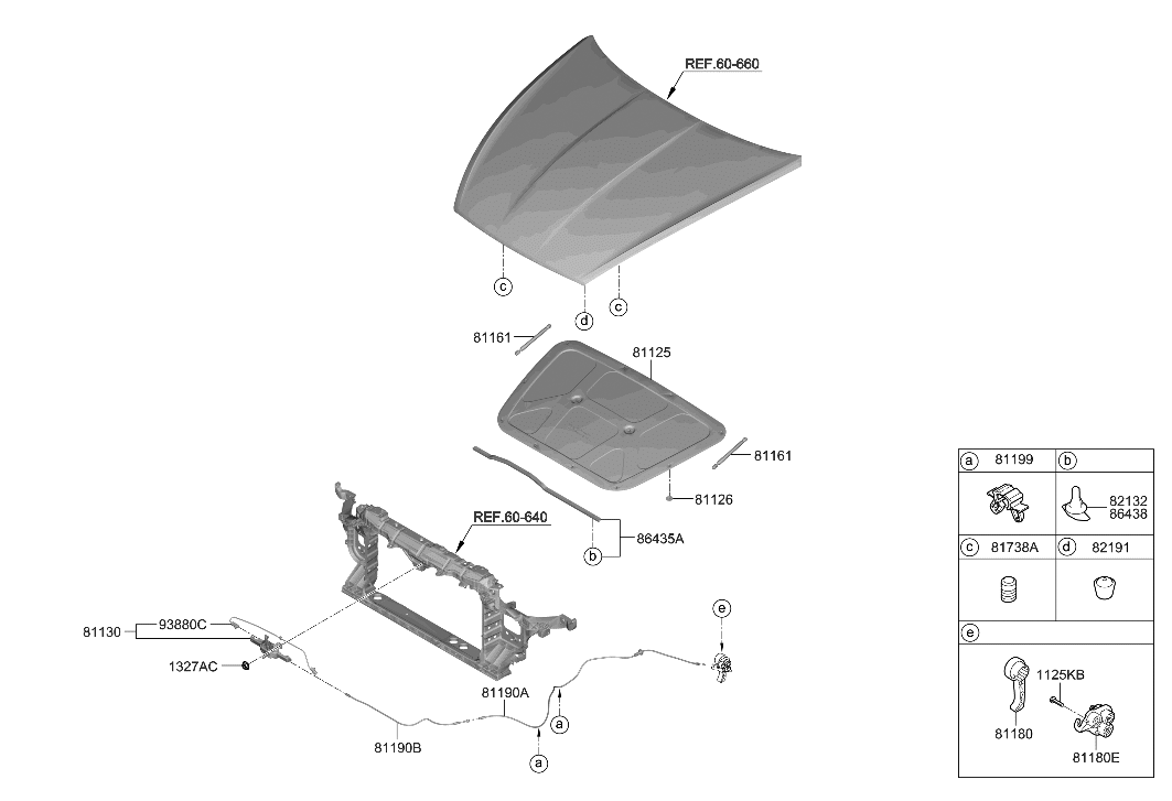 Hyundai 86438-L0000 CLIP-HOOD SEAL STRIP MTG