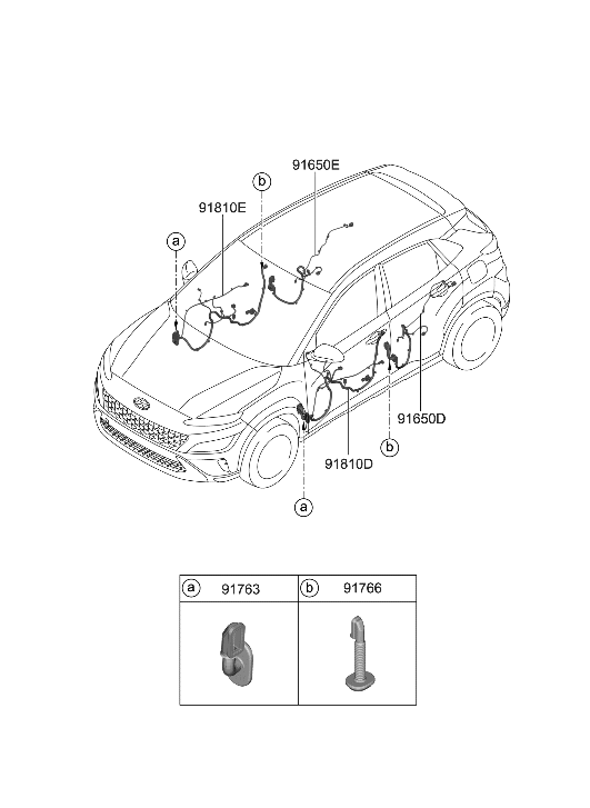 Hyundai 91611-J9231 WIRING ASSY-FR DR(PASS)