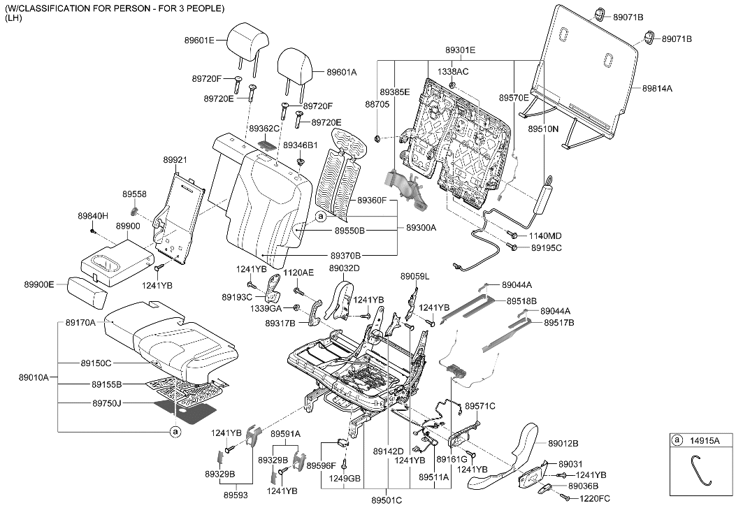 Hyundai 89336-2W200 ARMREST Hinge Bolt