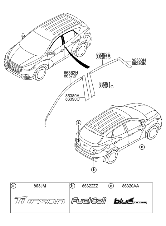 Hyundai 86322-4W010 Emblem-FUELCELL