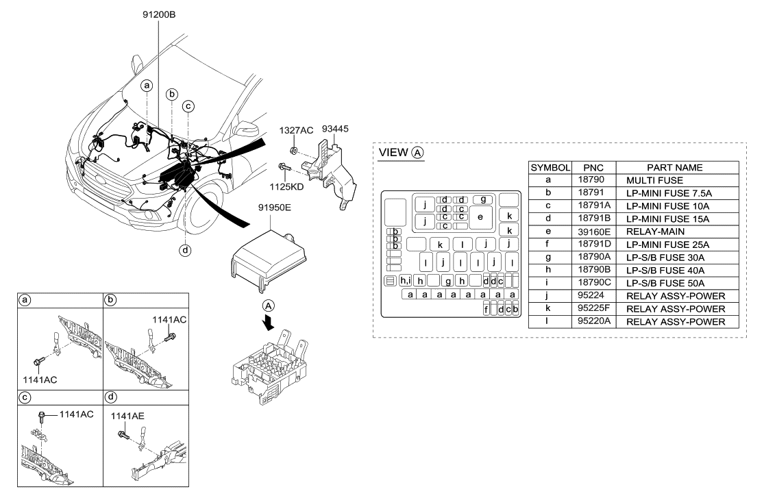 Hyundai 91200-4W030 Wiring Assembly-Front