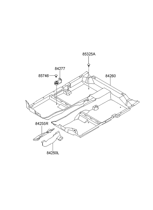 Hyundai 84260-0A100-HZ Carpet Assembly-Floor