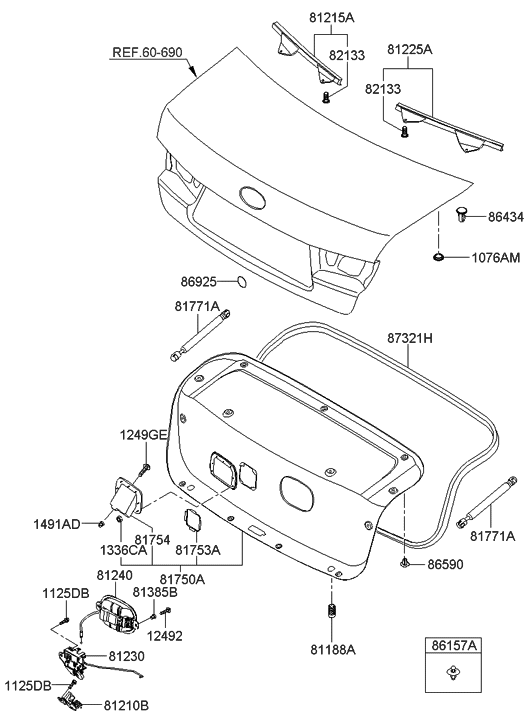 Hyundai 81217-3K000 Clip-WEATHERSTRIP Mounting(B)