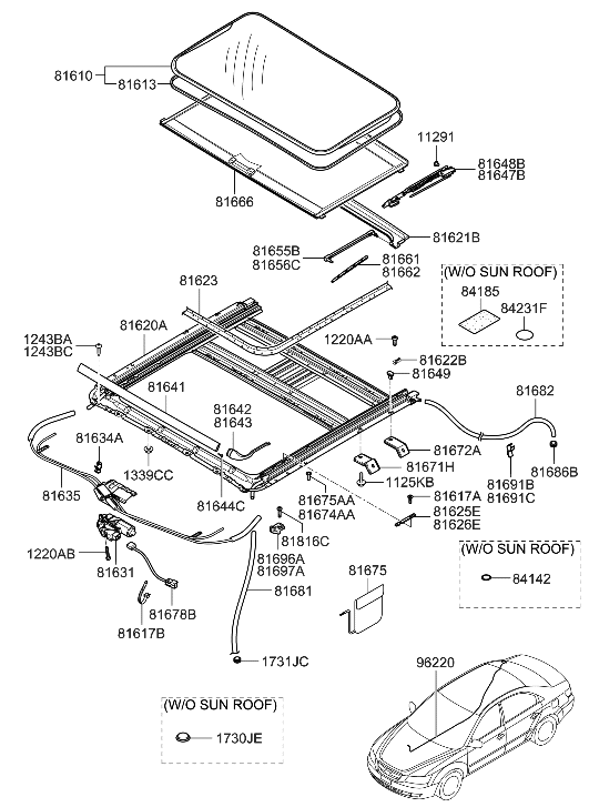 Hyundai 81644-3K000 Screw-Sunroof Deflector