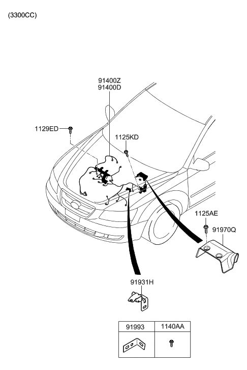 Hyundai 91461-0A012 Wiring Assembly-Control