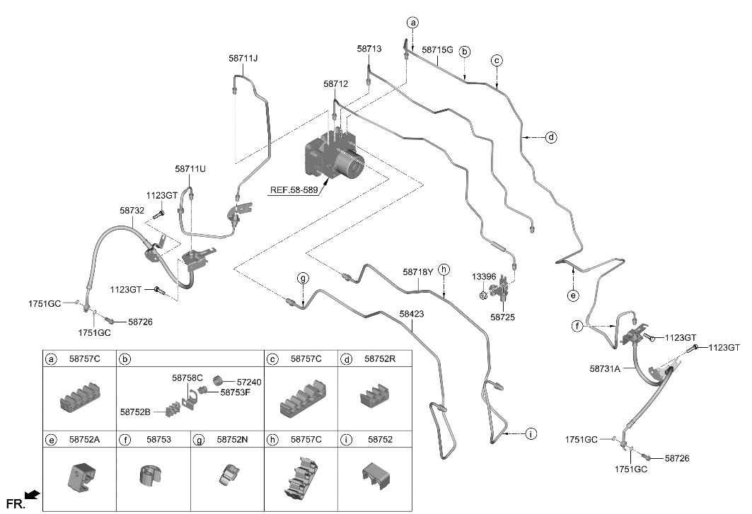 Hyundai 58758-N9000 Bracket-Tube Clip