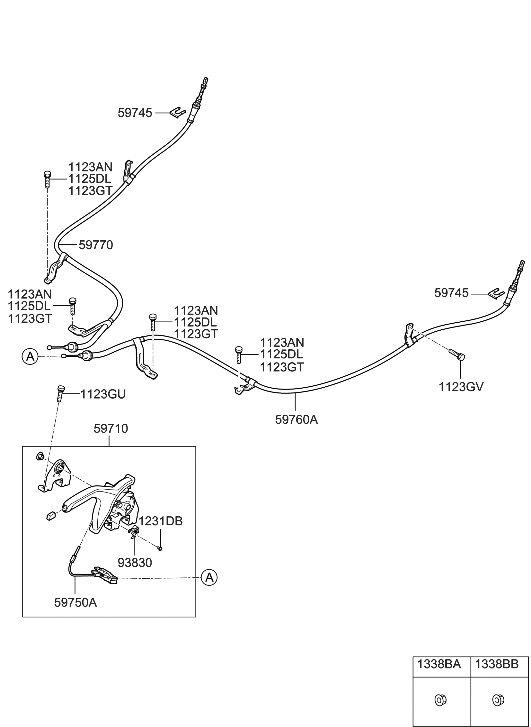 Hyundai 59770-G3300 Cable Assembly-Parking Brake,RH