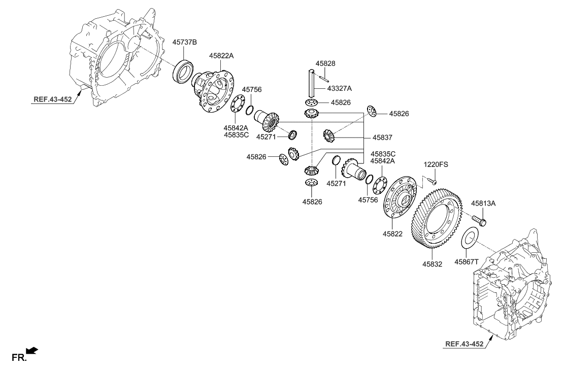 Hyundai 45827-2F500 Shaft-PINION