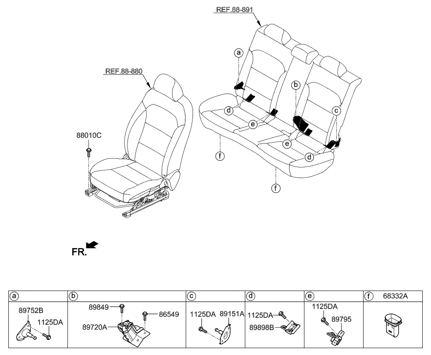 Hyundai 89720-G3000 Bracket Assembly-Rear Seat Back,Center