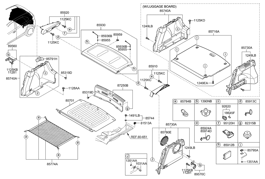 Hyundai 85710-G3100-TRY Board Assembly-Luggage Covering