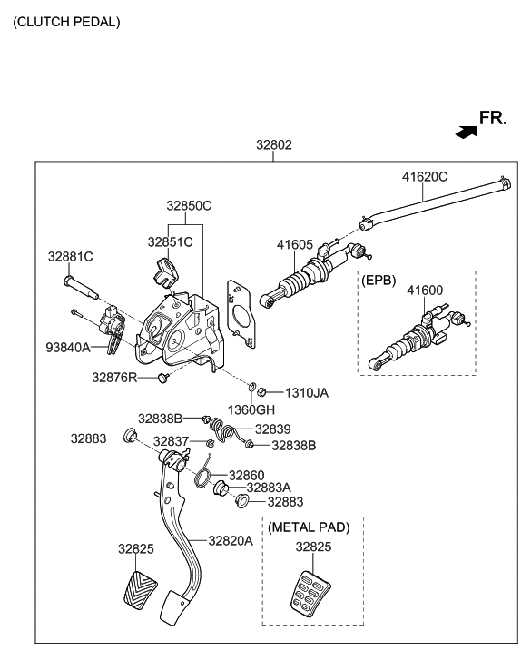 Hyundai 41605-F0100 Clutch Master/Cylinder & Hose