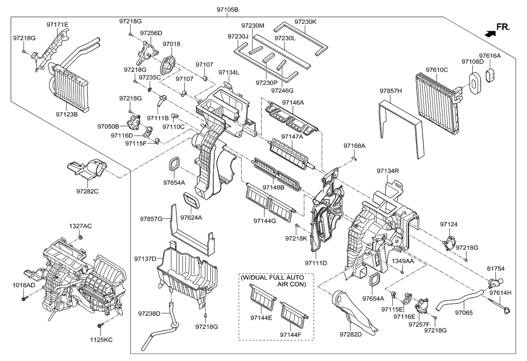 Hyundai 97137-4Z001 Case-Heater & Evaporator,Lower