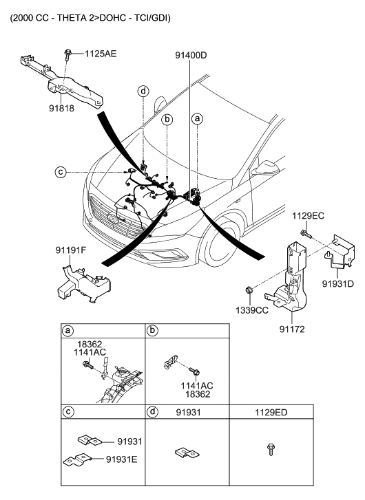 Hyundai 91460-C2011 Wiring Assembly-Control