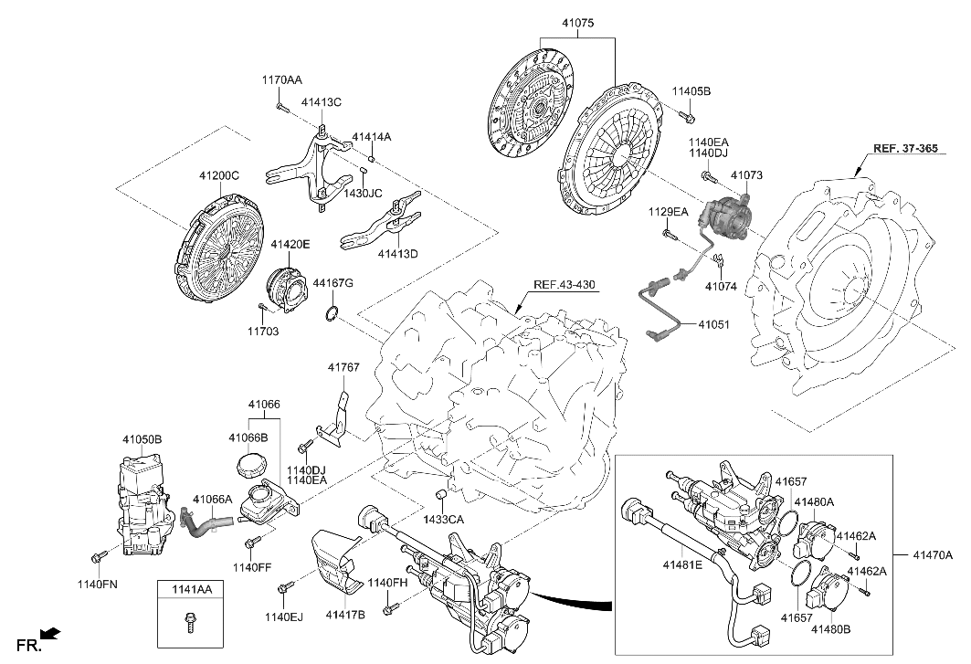 Hyundai 41075-2B200 Clutch Assembly-Engine