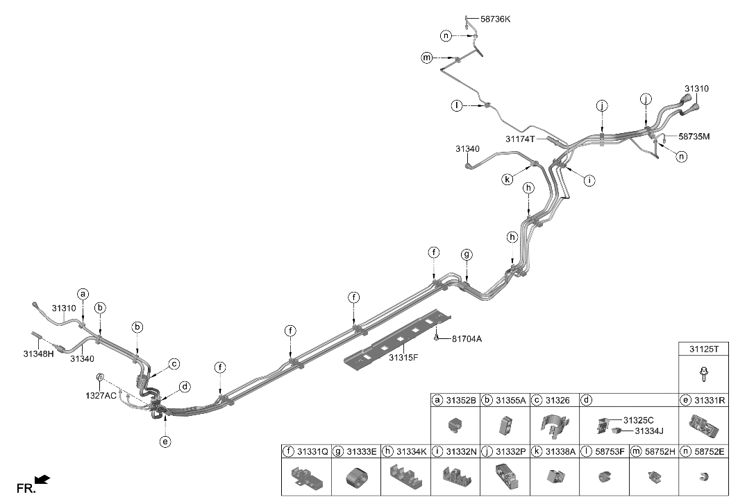 Hyundai 31352-G2000 Clip-Fuel Hose