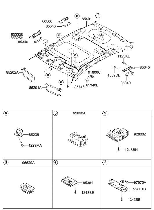 Hyundai 92810-3N001-TXV Overhead Console Lamp Assembly