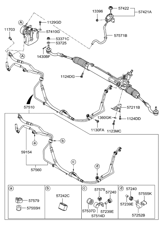 Hyundai 57571-3N000 Hose-Power Steering Oil Suction