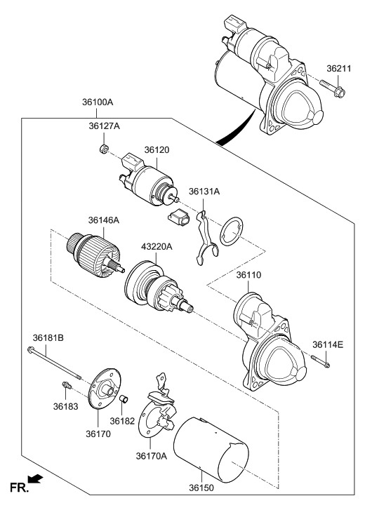 Hyundai 36110-2G250 Bracket Assembly-Starter,Front