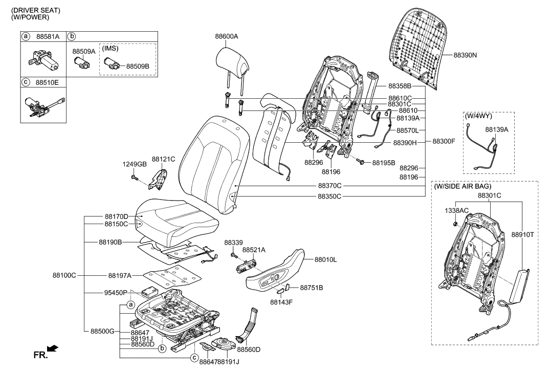 Hyundai 88360-C2KD0-XTR Front Driver Side Seat Back Covering