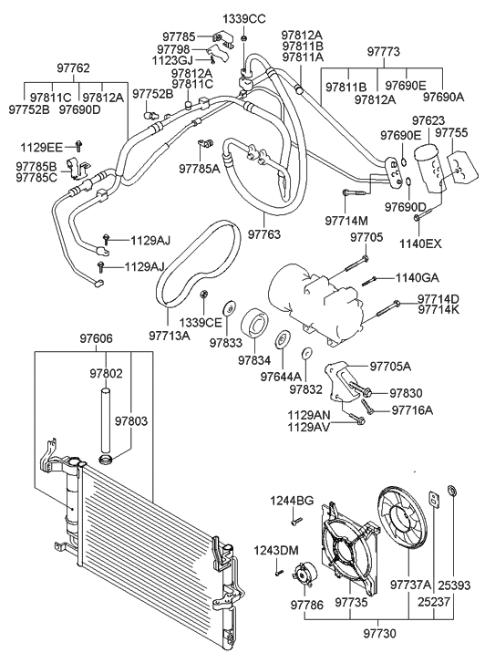 Hyundai 97784-2D310 Clip-Aircon Cooler Line