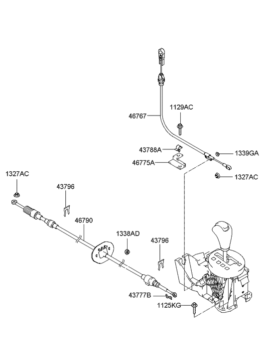 Hyundai 46775-2C000 Bracket-Shift Lock Cable