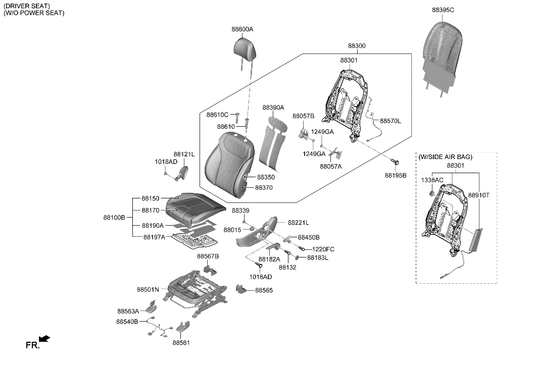 Hyundai 88016-S2000-NNB Lever-RECLINER,LH